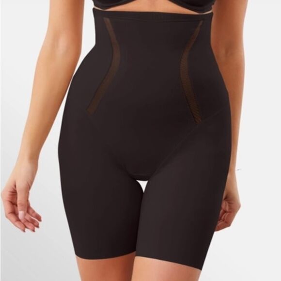 Maidenform Shapewear Firm Foundations High-Waist Thigh Slimmer Black M “NWT” - Picture 1 of 6